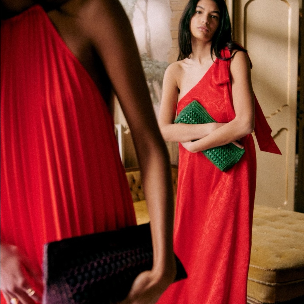 Sezane Red Midi Dress